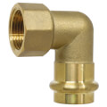 1" Copper Press x 3/4" FIP Forged DZR Brass Transition Elbow (Lead Free) in Muscat Oman